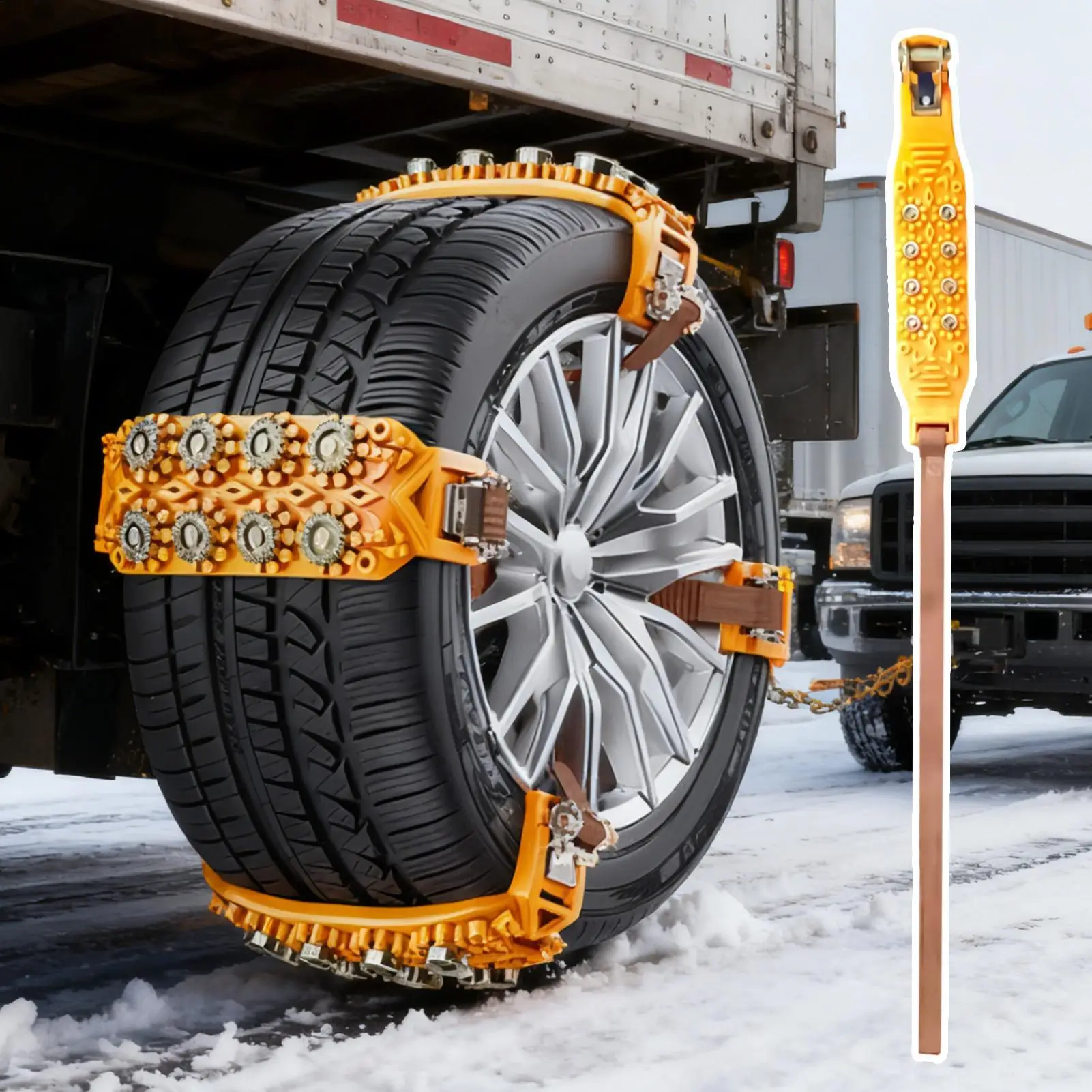 8pcs/set car tire Snow chains Heavy Duty Anti Skid Snow Chains adjustable emergency snow chain for SUV Truck RV Pickup