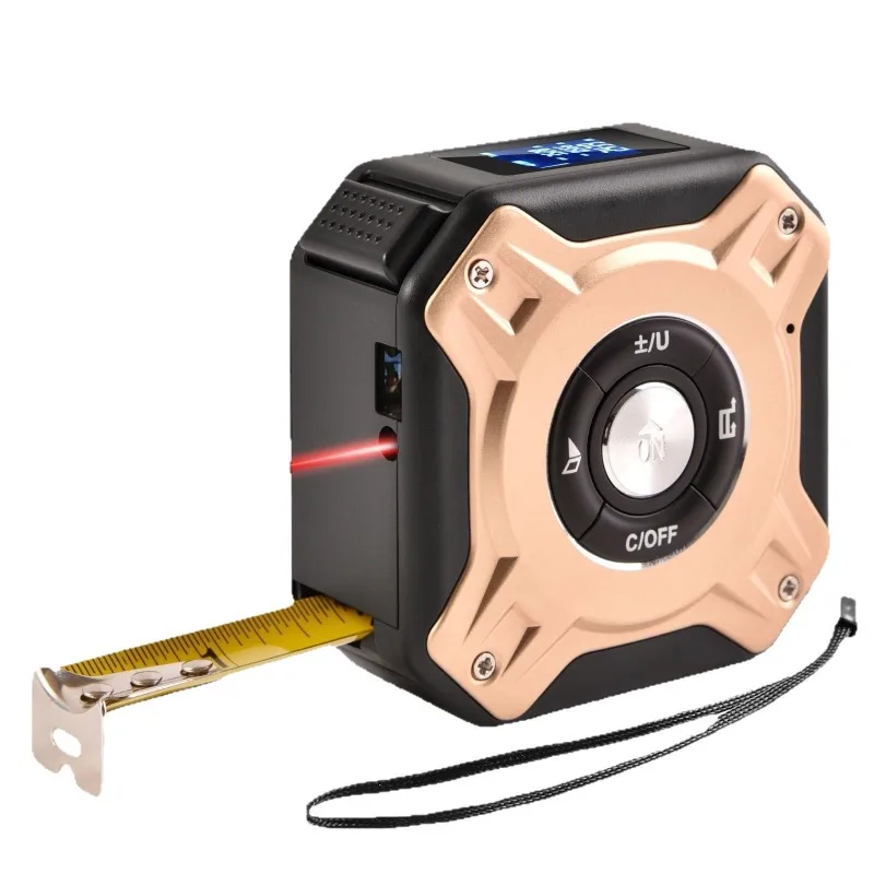 

M6 Laser Tape Rangefinder Length Area Volume Measurement Laser Accurate Measurement Ruler Gold