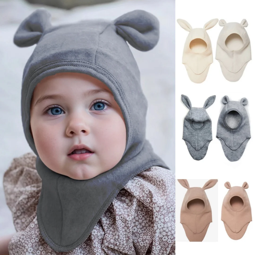 Baby Ear Flap Hat 2026 Autumn Winter Warm Pullover Beanie Toddler Boy Girl Cozy Infant Winter Cap Unisex