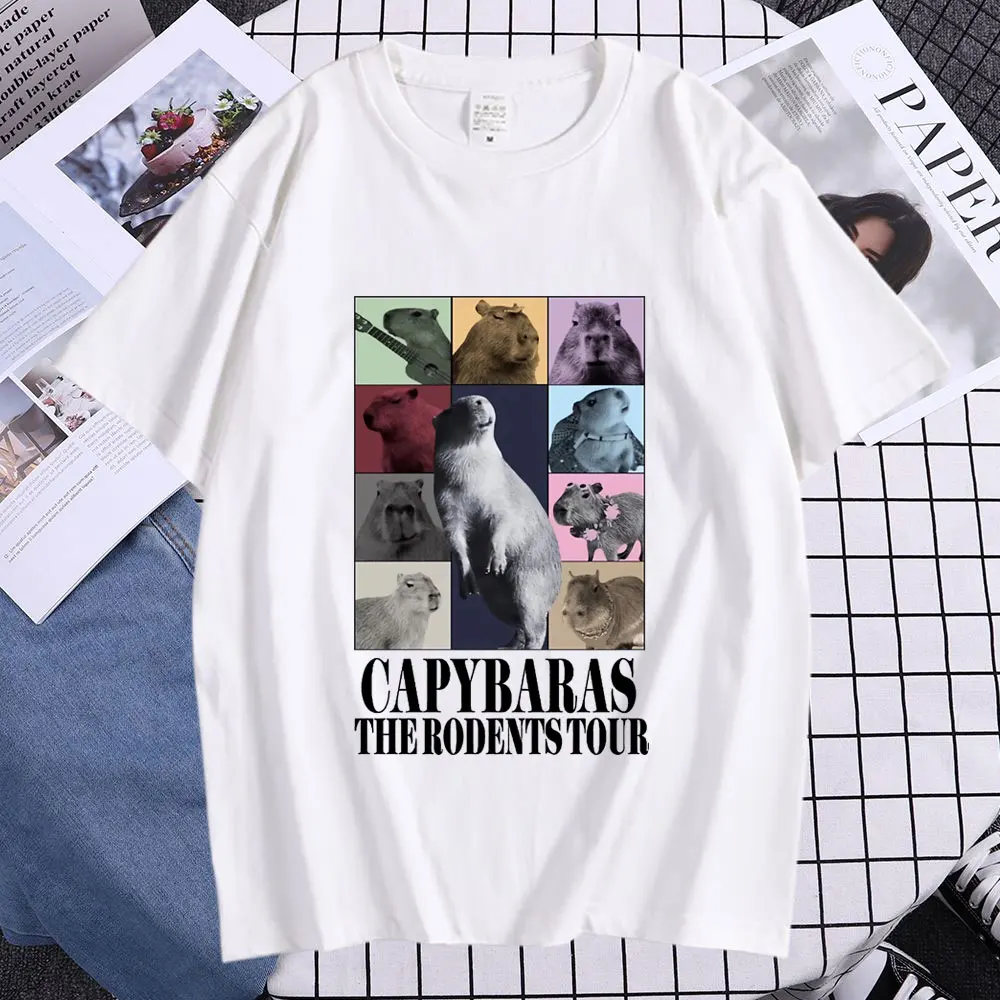 Funny Capybara The Rodents Eras Tour Meme Graphic T Shirt Summer Men\'s Women\'s Vintage Fashion T-shirt Casual Oversized T Shirts