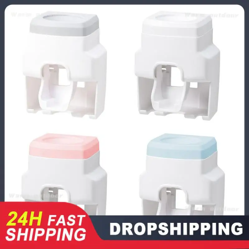 Toothbrush Holder Firmly Portable Wall-mounted Save Time Punch-free Threaded Interface Toothpaste Squeezer Waterproof Durable