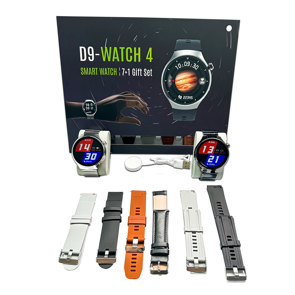 High Quality Cheap D9 Watch4 SUIT Smart Watch 7 in 1 Straps Magnetic Watch BT Connection Call Heart Rate Sleep