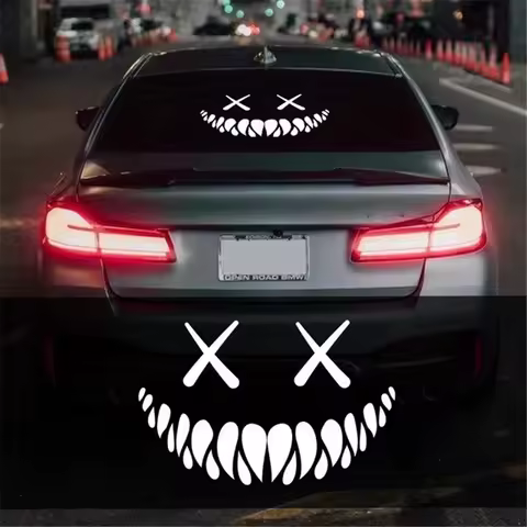 Demon Smiling Face Rear Windshield Funny Auto Body Styling Car Window Personalized Decoration Sticker Motorcycle Stickers
