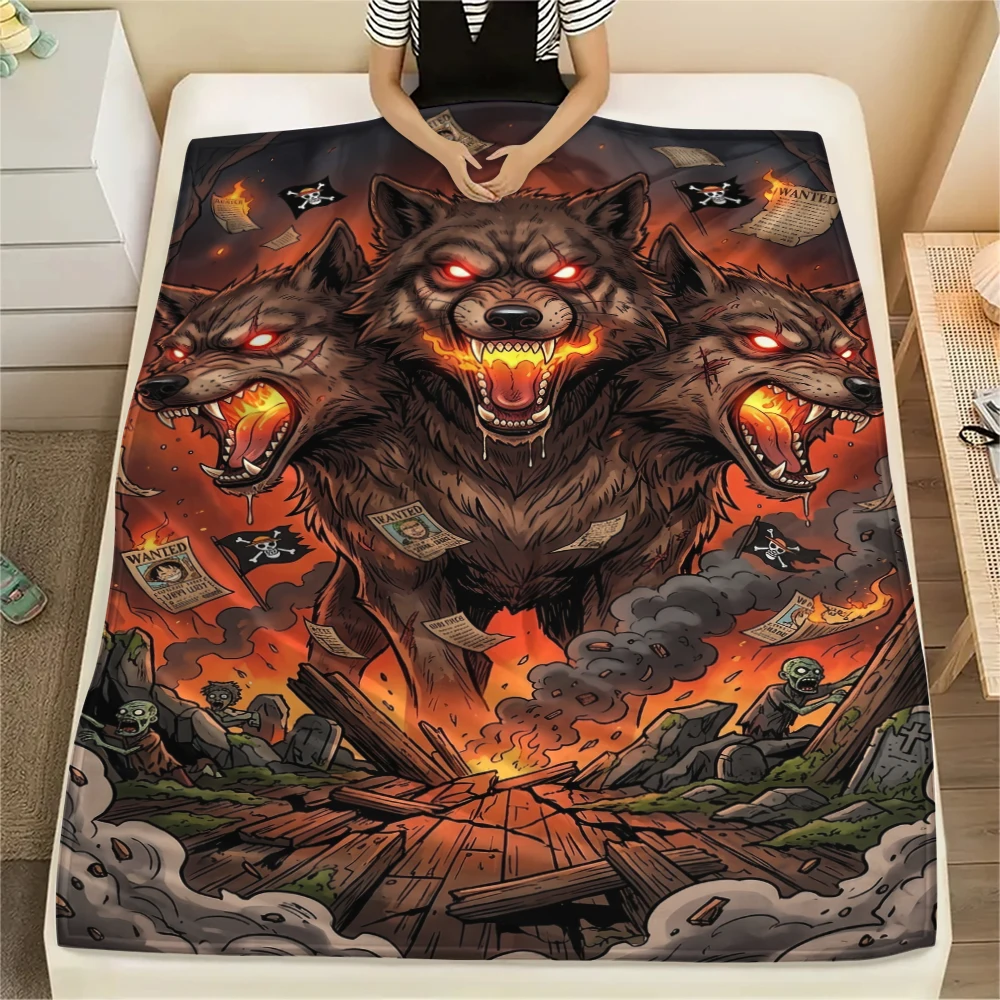 Straw Hat Crew Printed Flannel Blanket Warm Comfortable Throw for Bed Couch Sofa Picnic Travel Essential Anime Gift-Xin