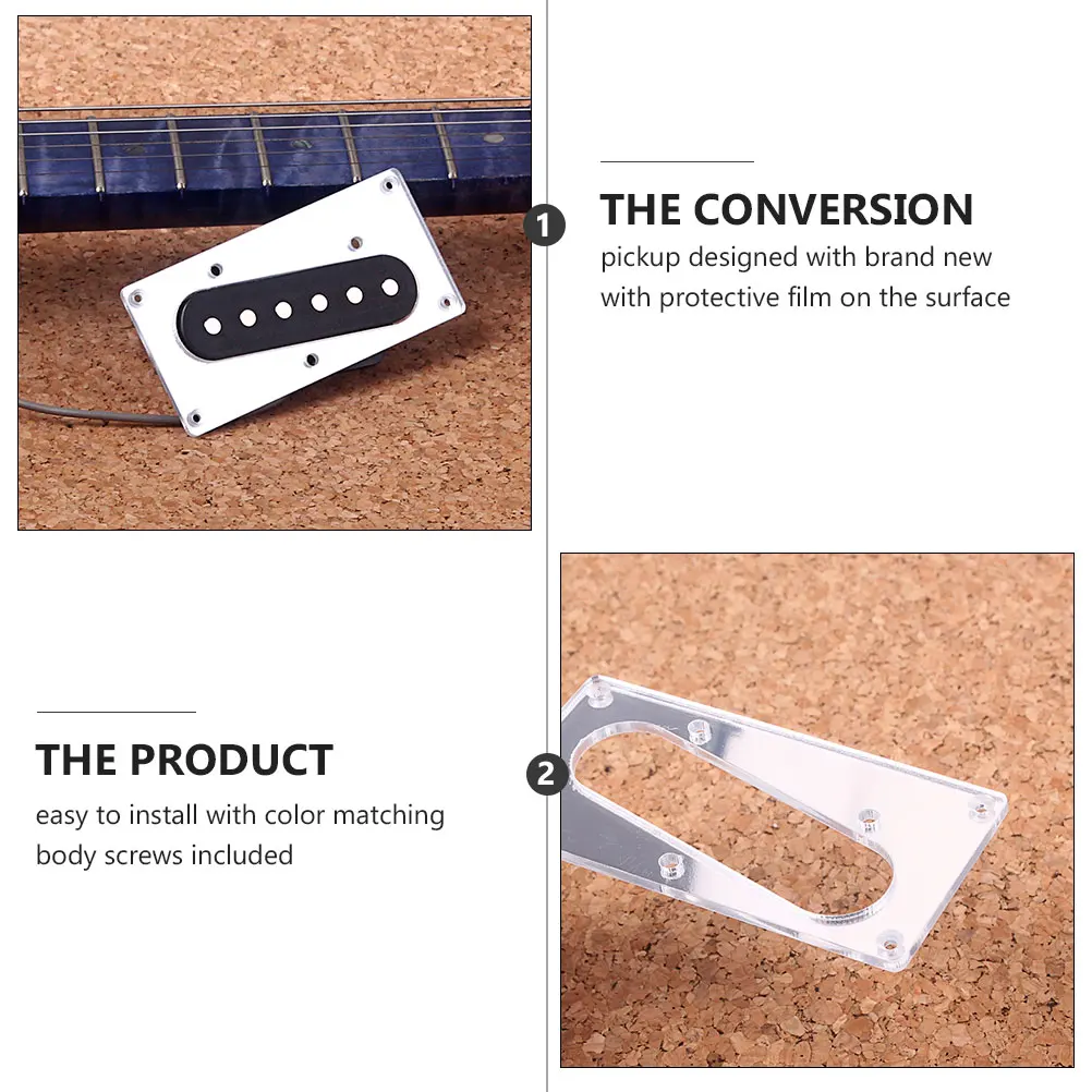 

Cover Plate Electric Guitar Conversion Pickup Mounting Ring Protective Edges For Humbucker Silver Instrument