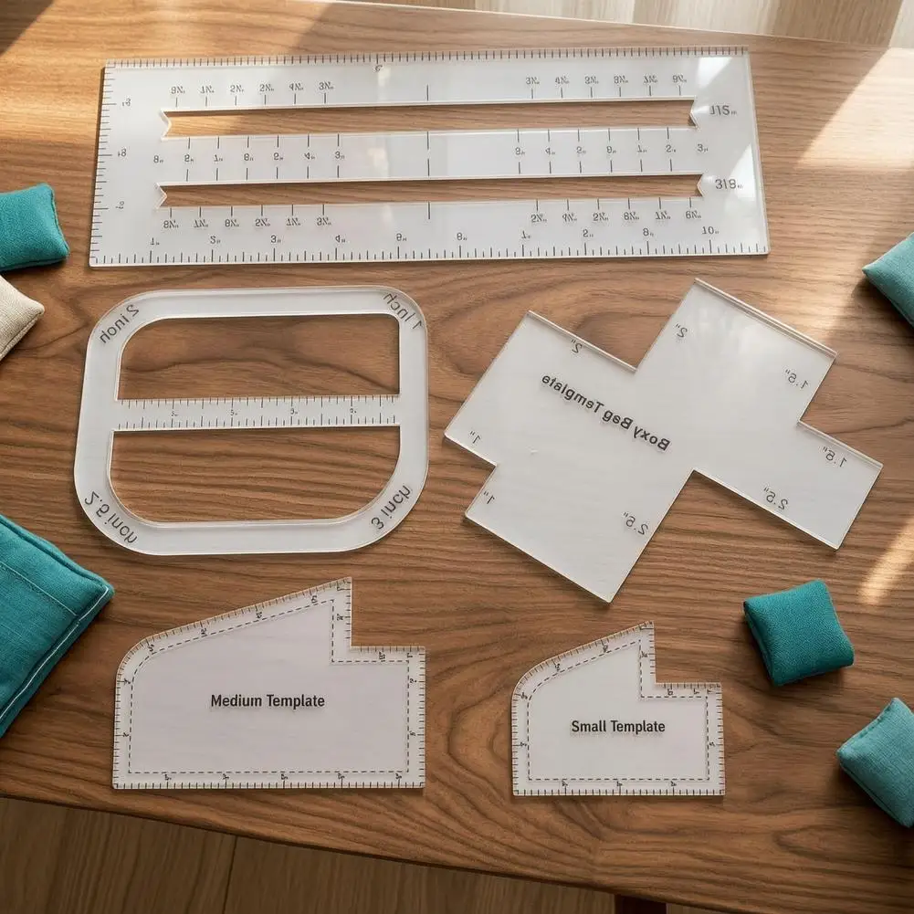 Clear Acrylic Sewing Ruler Set Curve Templates And Precision Cutting Guides Sewing Tool for DIY Fabric Crafting Pattern Drafting