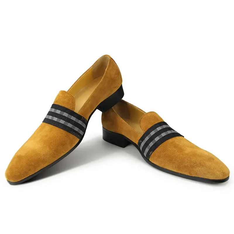 Mocassins en daim de vache pour hommes, chaussures de créateur de luxe, mode décontractée, robe rétro, haute qualité, Oxford fait à la main, fête de mariage