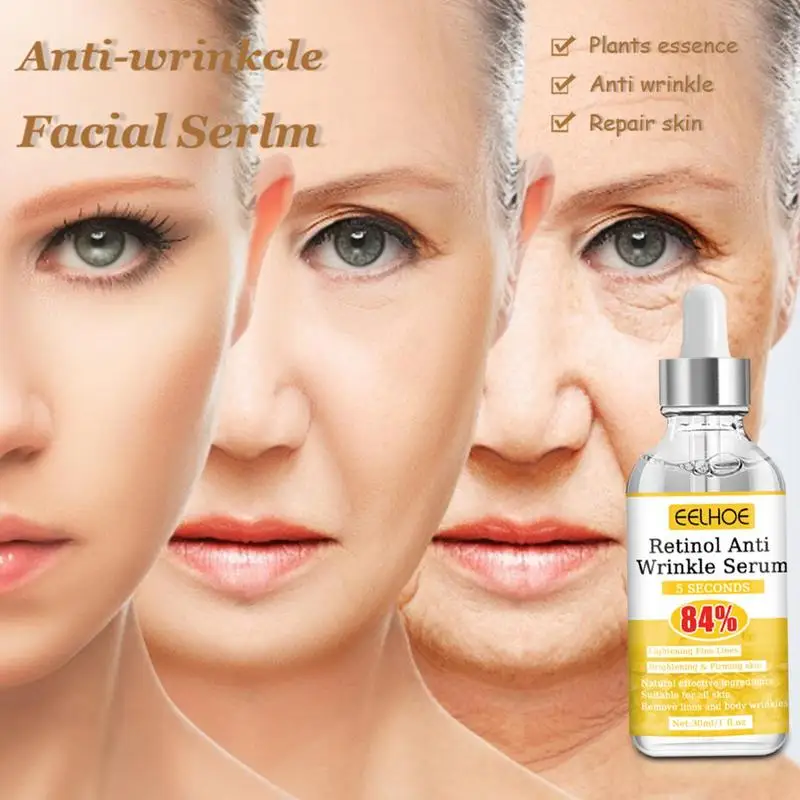 Retinol Anti Aging Remove Wrinkle Serum Lifting Brighten Face Skin Fade Eye Fine Lines Moisturizing Firming Facial Essence 30ml