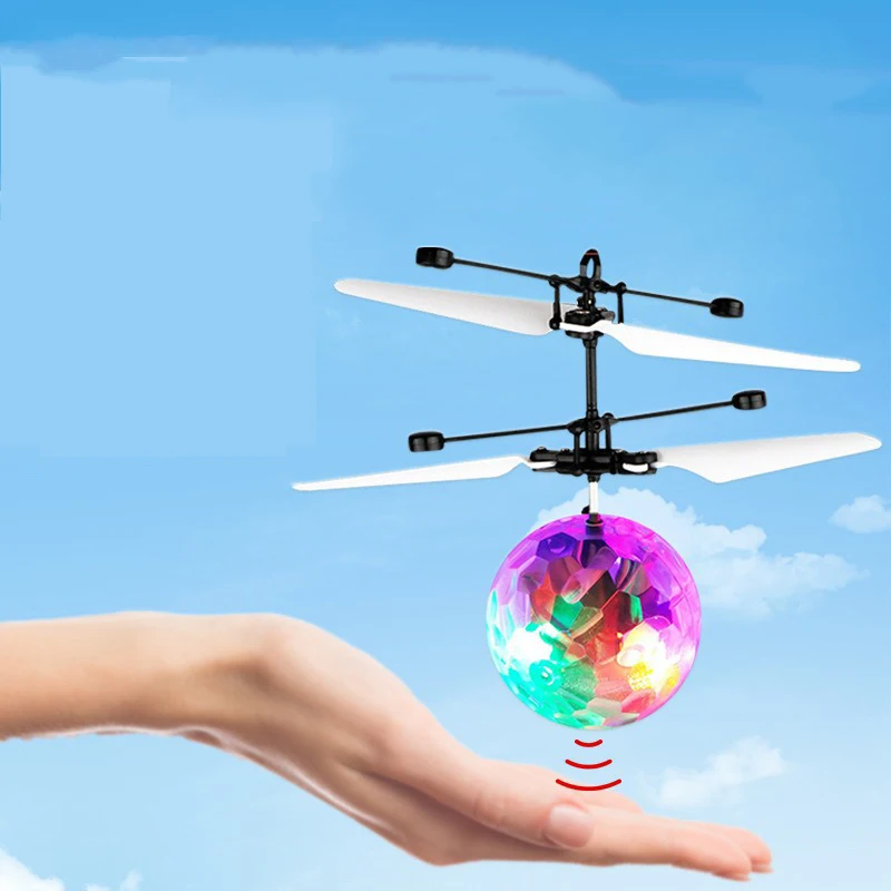 

LED light hanging crystal ball, infrared sensing gesture control color glowing toy, unique children's flying gift for children