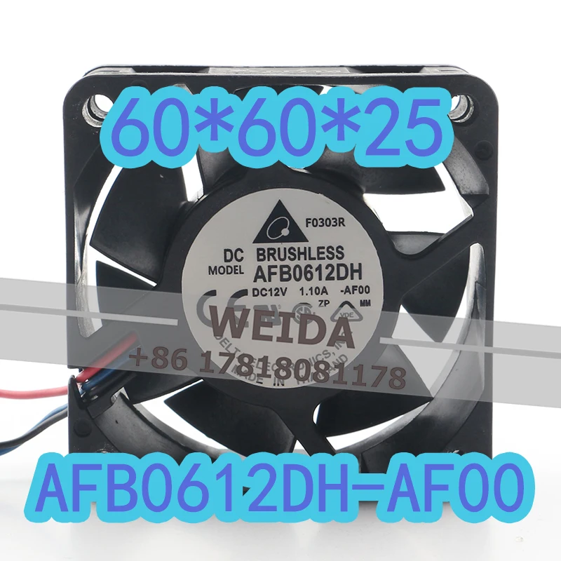 6CM Cooling Fan Delta 12V 1.10A AC EC 6025 Double Ball Speed Regulation Large air Volume AFB0612DH-AF00