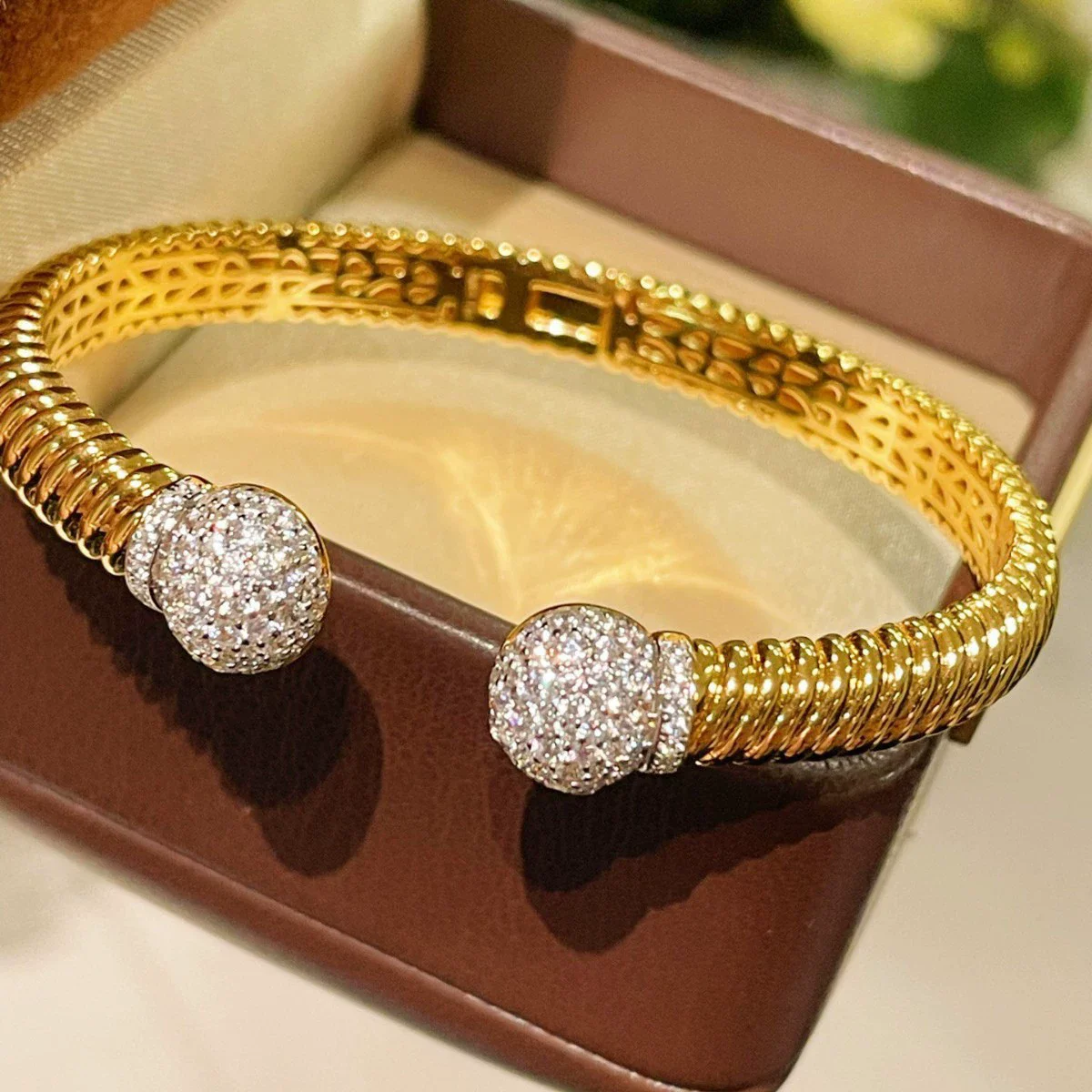 KQDANCE Vintage 925 Sterling Silver Thread Lab Sapphire High Carbon Diamond Gemstone Engagement Bracelet Bangle Fine Jewelry