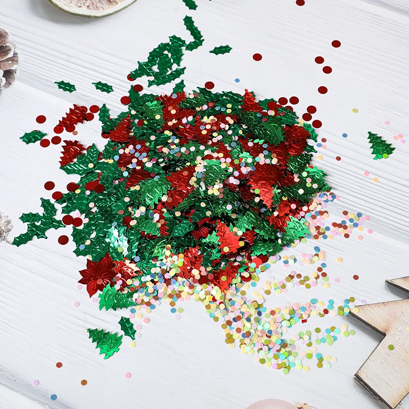 Glitter Christmas Tree Snowflake Confetti Tinfoil Sequins Xmas DIY New Year Home Wedding Birthday Throw Party Decoration Supplie