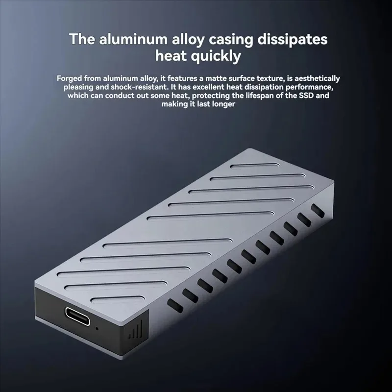 Custodia M.2 SATA NVMe Custodia SSD esterna RGB da 10 Gbps Tipo C Adattatore per disco rigido USB3.1 M.2 2230 2242 2260 2280 Scatola di immagazzinaggio per PC
