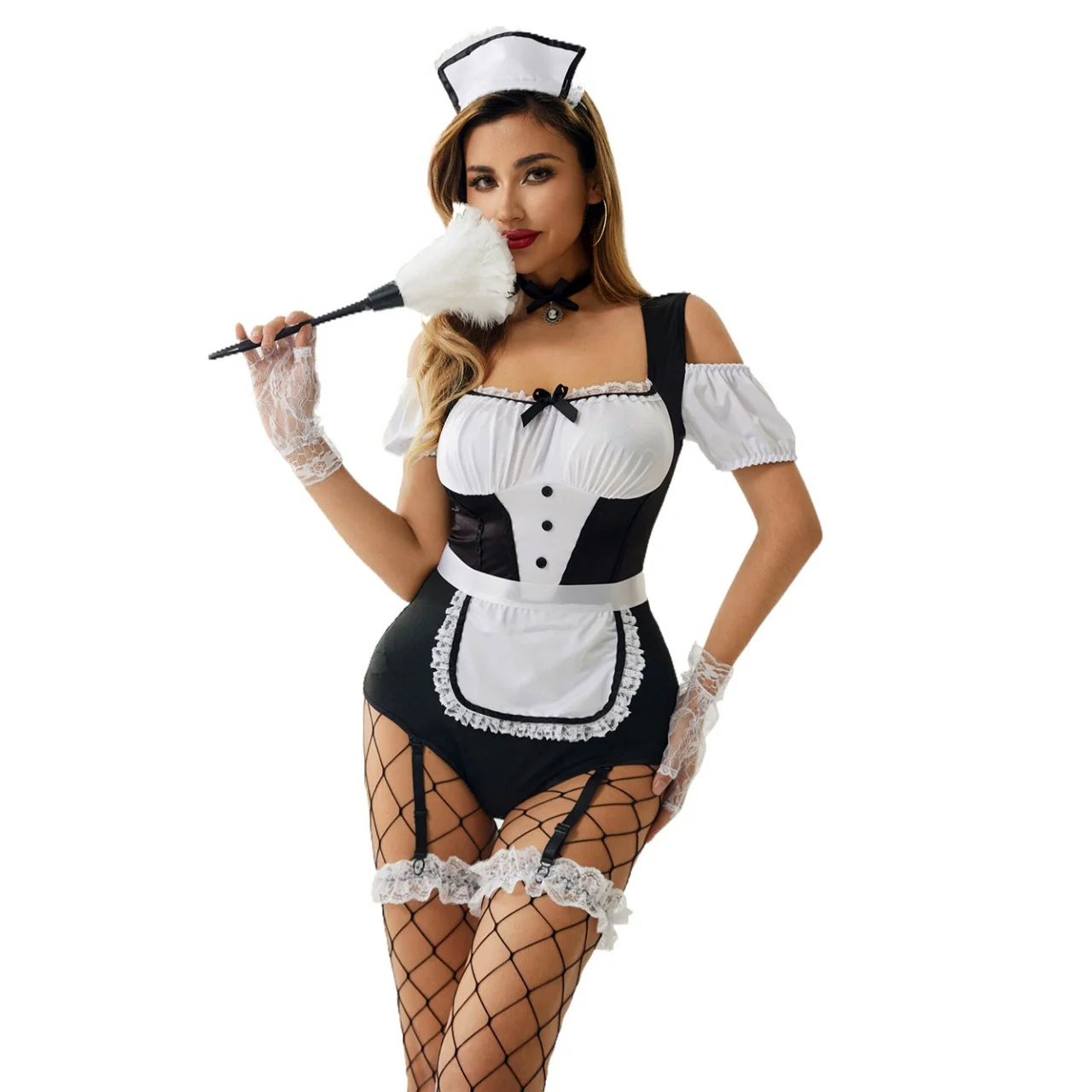 

Halloween Classic French Maid Costume Suit For Party perform