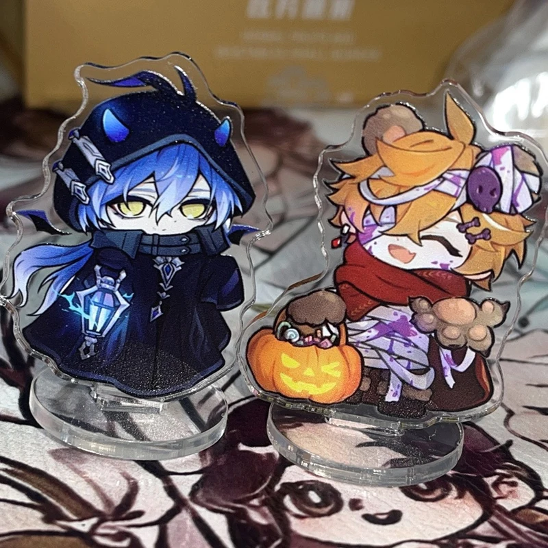 2Pcs/Pack Game  Cosplay Sign Acrylic Stand Tartaglia Kyryll Chudomirovich Flins Figure Desktop Ornament