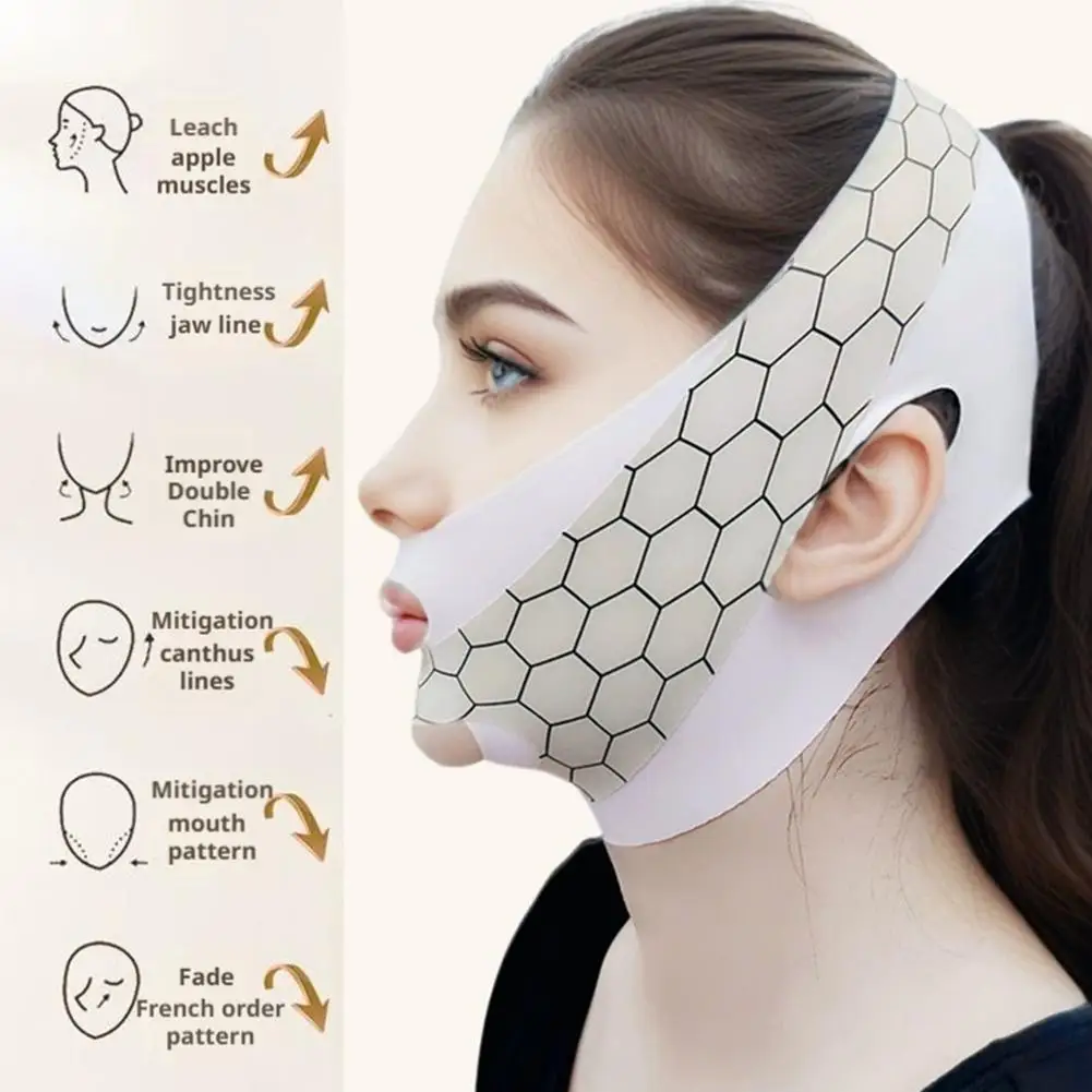 Reusable V Line Mask Facial Slimming Strap Double Chin Reducer Chin Up Mask Face Lifting Belt V Shaped Slimming Face Mask