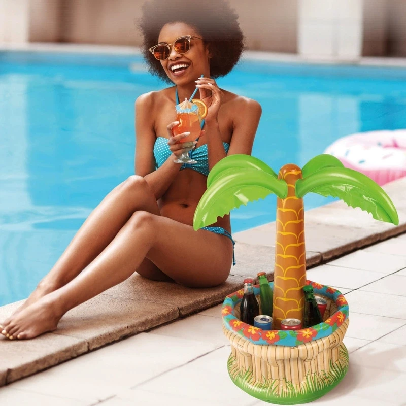 

Inflatable Palm Tree Ice Bucket Bear Cooler Drink Holder Hawaiian Birthday Decoration Summer Beach Pool Party Supplies Balloon