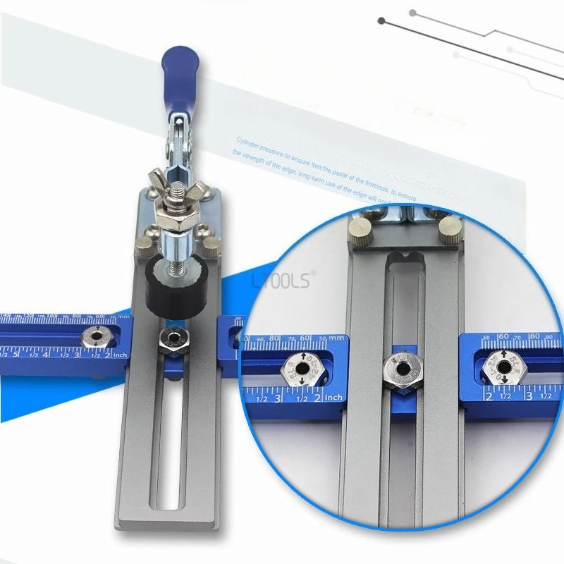 Quick Clamping Drawer Handle and Cabinet Knob Drilling Locator T-shaped Adjustable Drawer Slide Rail Installation Auxiliary Tool