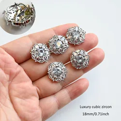 5pc Luxury crystal Rhinestone button Cubic zirconia buttons for clothes shirt Decorative CZ sewing to overcoat cardigan
