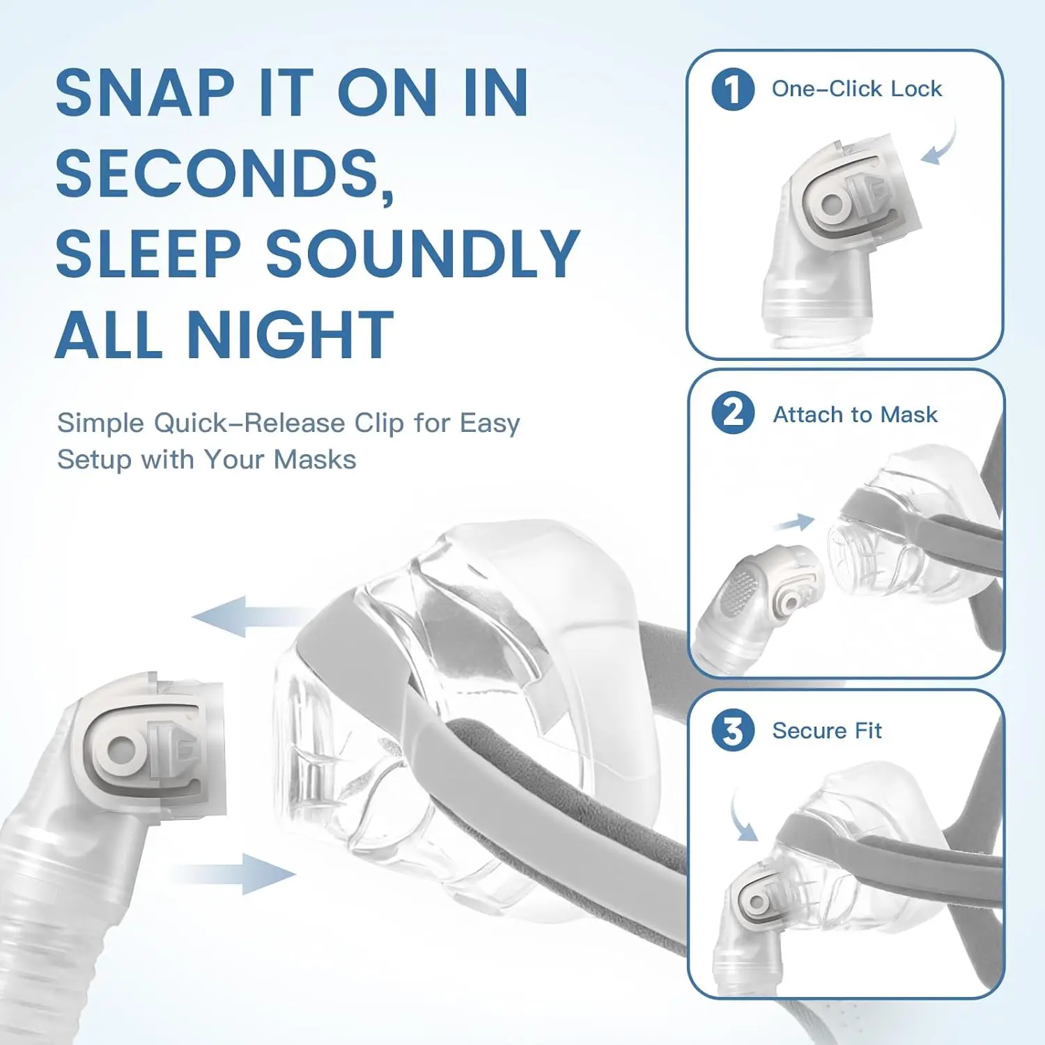 3-teiliges Ersatzrohr für die Airfit N20 CPAP-Maske, kompatibel mit Airtouch N20, CPAP-Zubehör – Detail 5