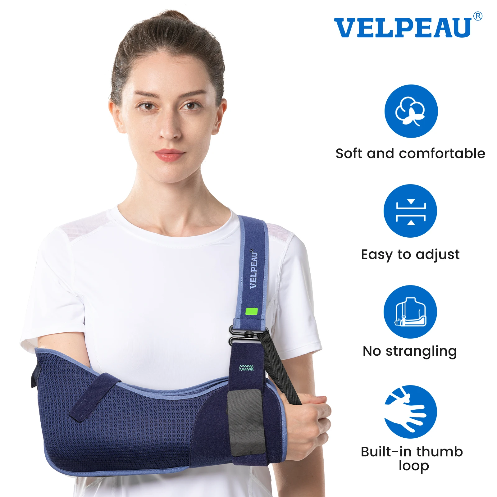 

Ремень VELPEAU для травм вращающейся манжеты, вывихания сломанной руки и локтя, медицинский иммобилайзер плеча подходит для левых и правых рук