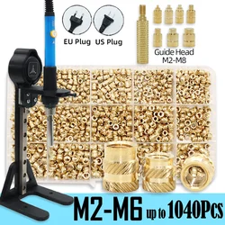 Heat Insert Tool Brass Threaded Insertion Nut Soldering Iron M3 M4 M6 Copper Hot Melt Plastic Nuts 3d Printer Heating Set Tools