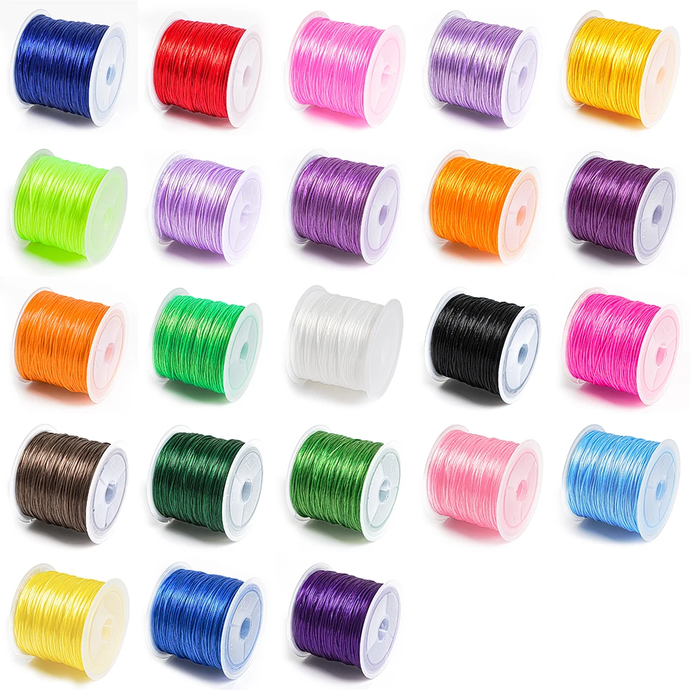 

Высококачественный эластичный шнур 0,8 мм для изготовления браслетов, ювелирных изделий, резинки с бисером, 1 рулон, 60 метров