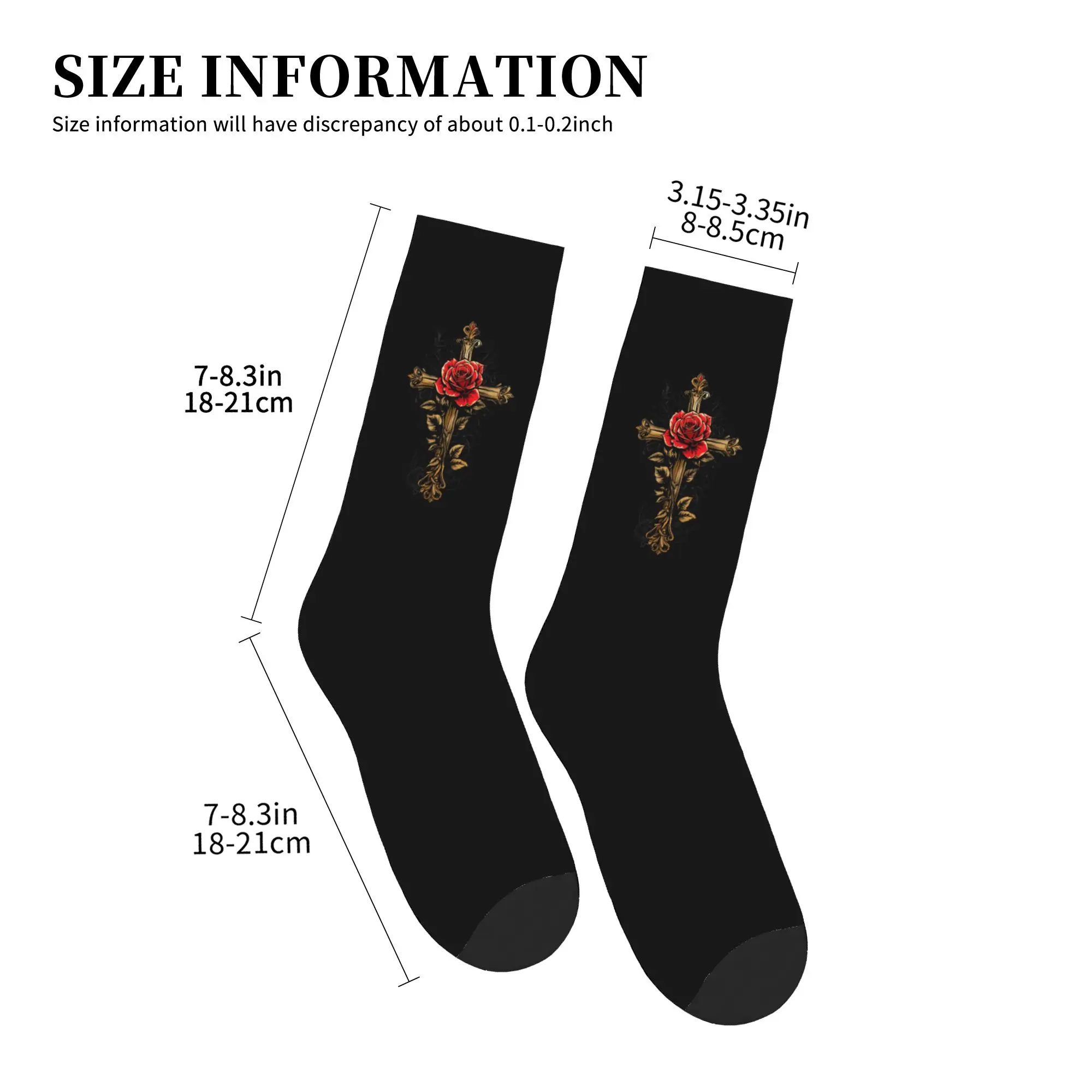 Golden Rose Cross of the Rosicrucians Men Women Crew Socks Unisex Kawaii 3D Printed  Dress Socks - view 4