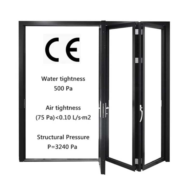 Falttüren Schiebetüren Bifold Aluminium faltbare Glastür schalldichte Terrassentüren Doppelglas Balkon Aluminium Aluminiumlegierung
