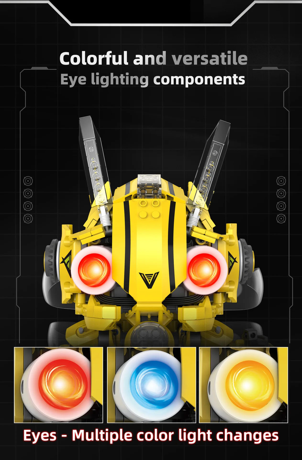 مجموعة مكعبات بناء روبوت قابلة للبرمجة 5 في 1 عن بعد/تحكم في التطبيق شاشة ديجيتال مستشعر الألوان لعبة الجذعية للأطفال والكبار #6