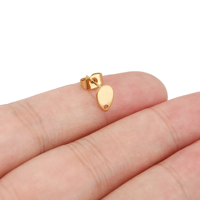 20pcs Stainless Steel Star Heart Studs for DIY Jewellery Making