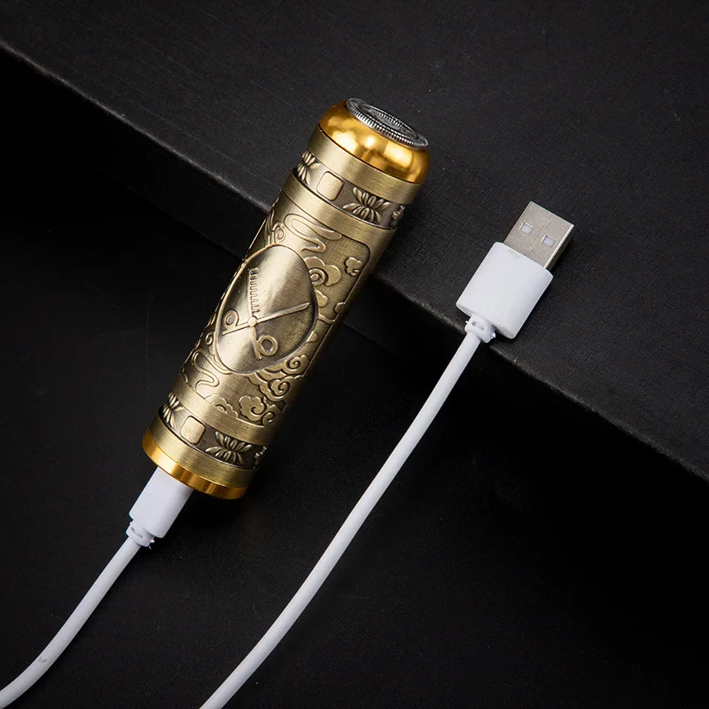 Portátil mini barbeador elétrico pequena cabeça de buda barba faca viagem recarregável única cabeça carro barbeador