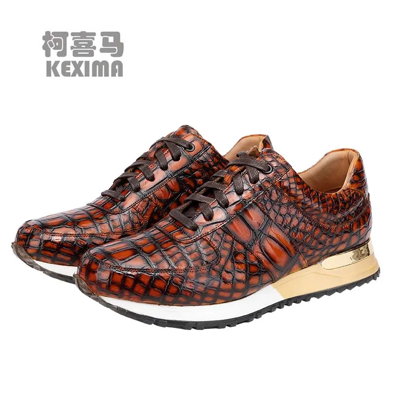 hulangzhishi crocodile  Casual shoes  Men crocodile shoes  fashion  Single shoes  male  lace-up  men crocodile shoes