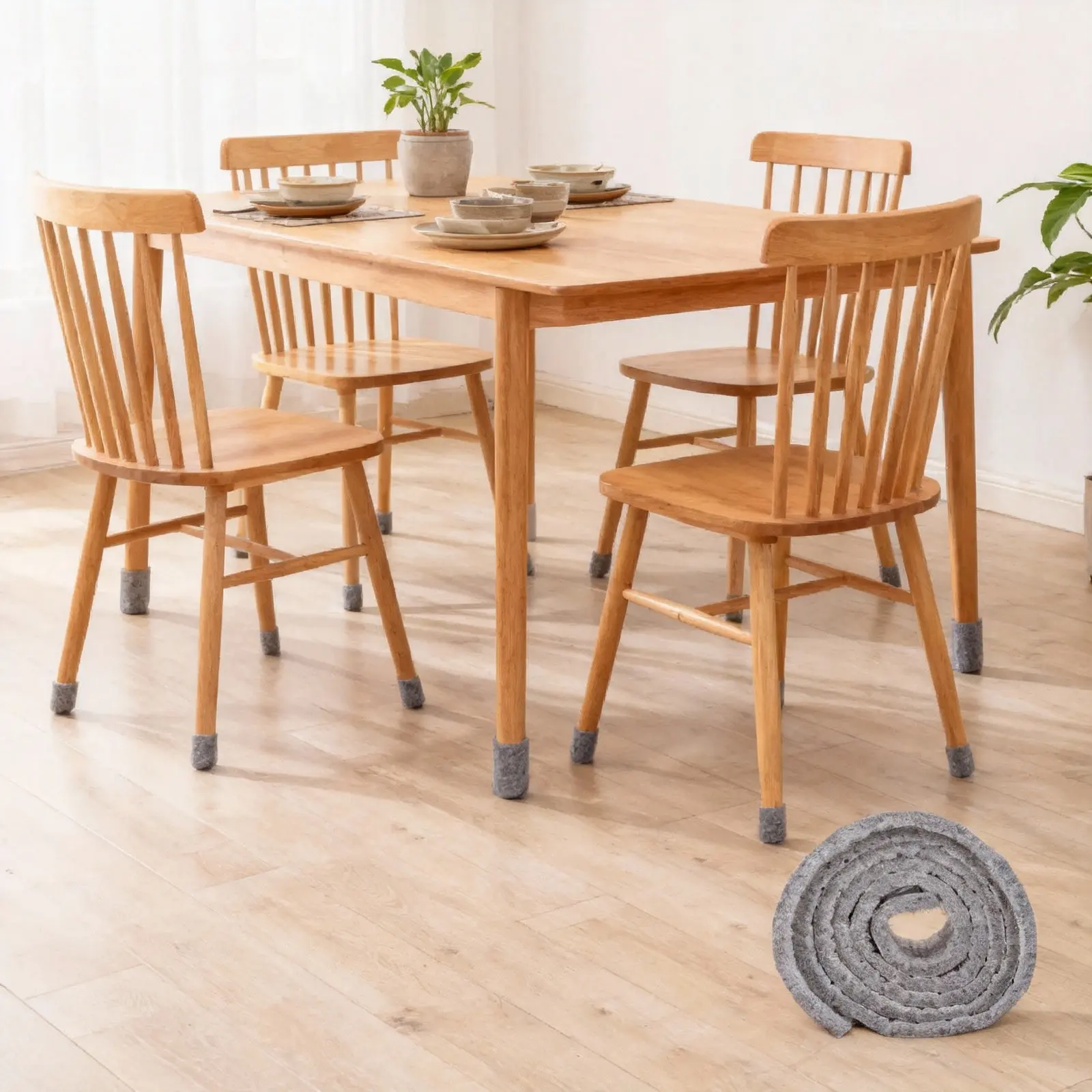 1 Roll Premium Density Cuttable Self Stick Felt Mat for Furniture Legs Floor Protection Non Slip Chair Pads Home Office