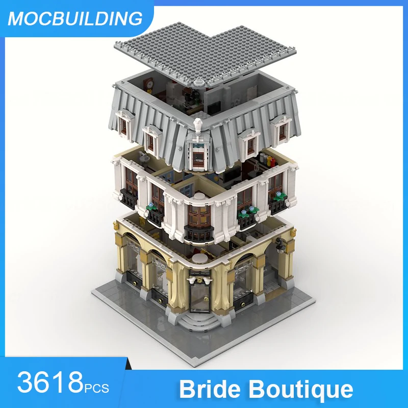 MOC Building Blocks Modular The Bride Boutique & Additional Floor Model Architecture DIY Assemble Bricks Xmas Toys Gifts 3618PCS