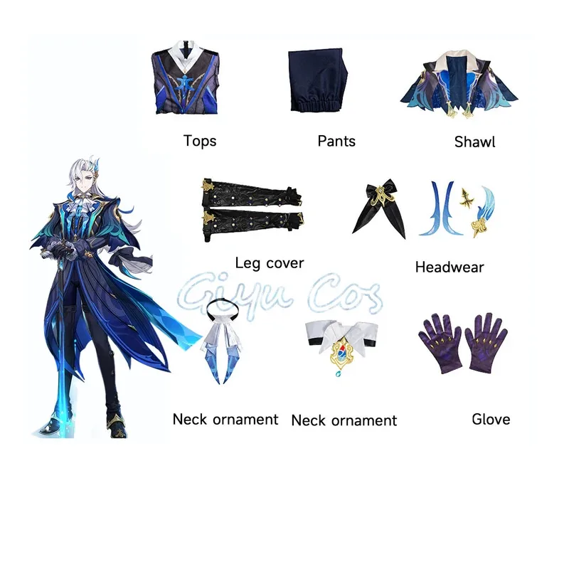 Neuvillette Cosplay Costume Genshin Impact Carnival Uniform Anime Halloween Party Costumes Masquerade Men Game