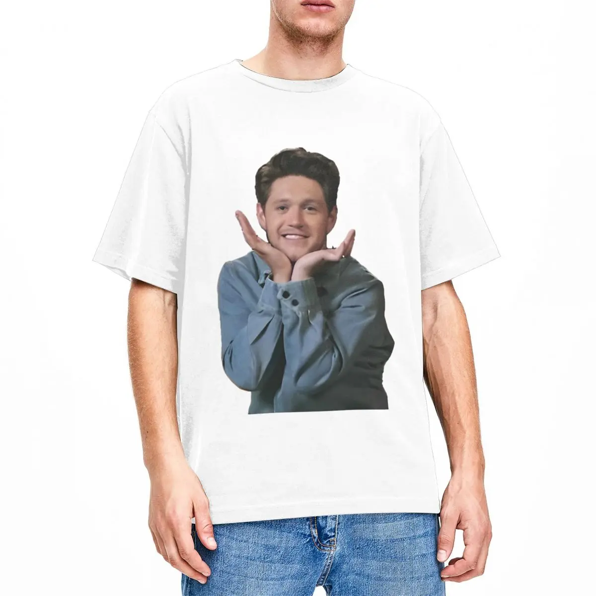 Vintage Niall Horan Cute Photo T-Shirts for Men Women Cotton Tees Shirt 4XL 5XL 6XL Tops