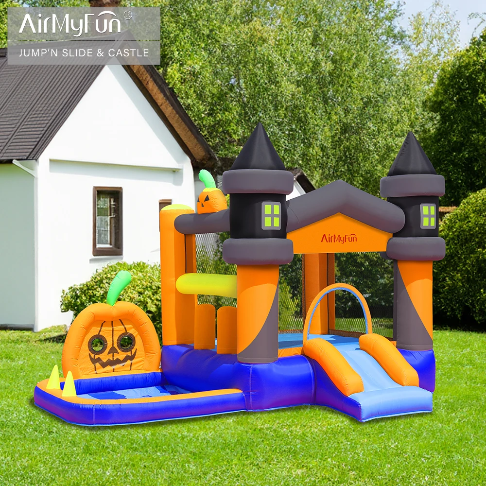 Halloween Children Oxford Cloth Outdoor Inflatable Castle Jumper Inflatable Bounce House with Slide