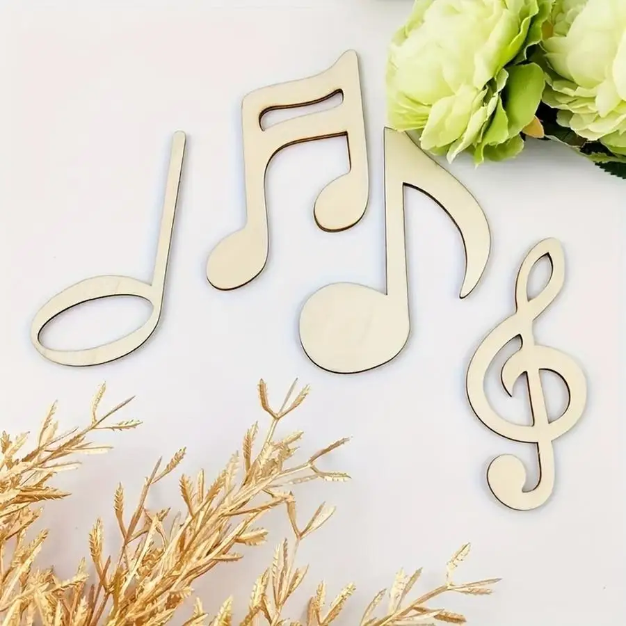 1/5/10/20/50/100pcs Mixed Wood Decorative Note Pieces, DIY Crafts, Home Party Decor, Perfect for Art Walls and Photo Displays Mi