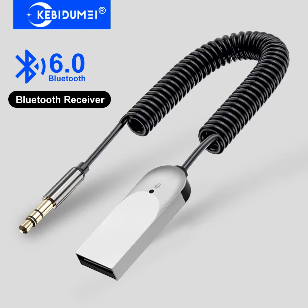 بلوتوث 6.0 استقبال الصوت USB إلى 3.5 مللي متر AUX سيارة محول لاسلكي ستيريو الموسيقى مع هيئة التصنيع العسكري يدوي دعوة لاستقبال BT سيارة