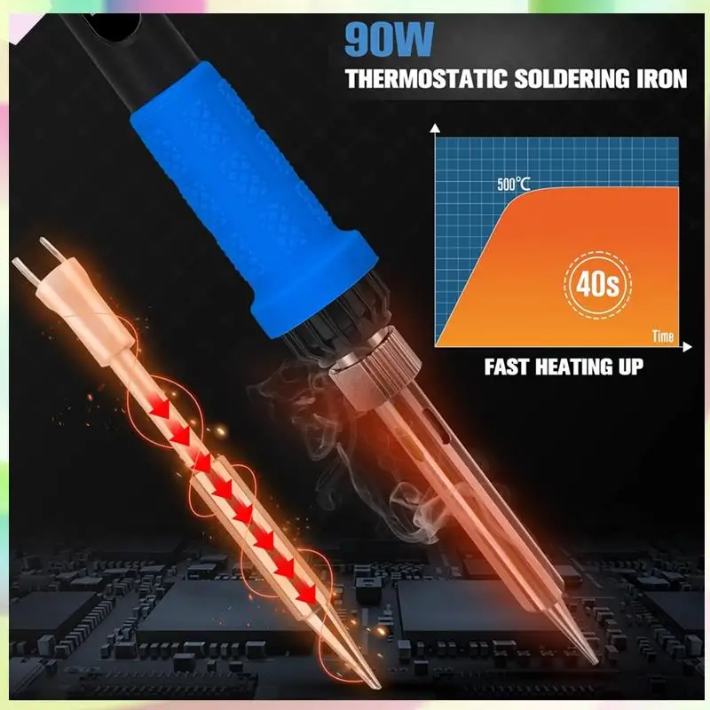 

B23B DIY Soldering Iron Kit, 90W LED Display Adjustable Temperature Soldering Iron, Automatic Sleep Mode Soldering Gun