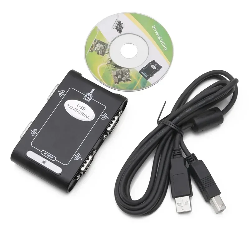 

9pin USB 2.0 to 4 ports RS232 Serial DB9 COM Controller Connectors Adapter Hub