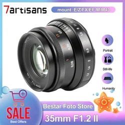 7Artisans 35mm F1.2 II Large Aperture Fixed Focus Lens APS-C Manual Focusing Prime Lens for Sony E Canon M Nikon Z Fuji X mount