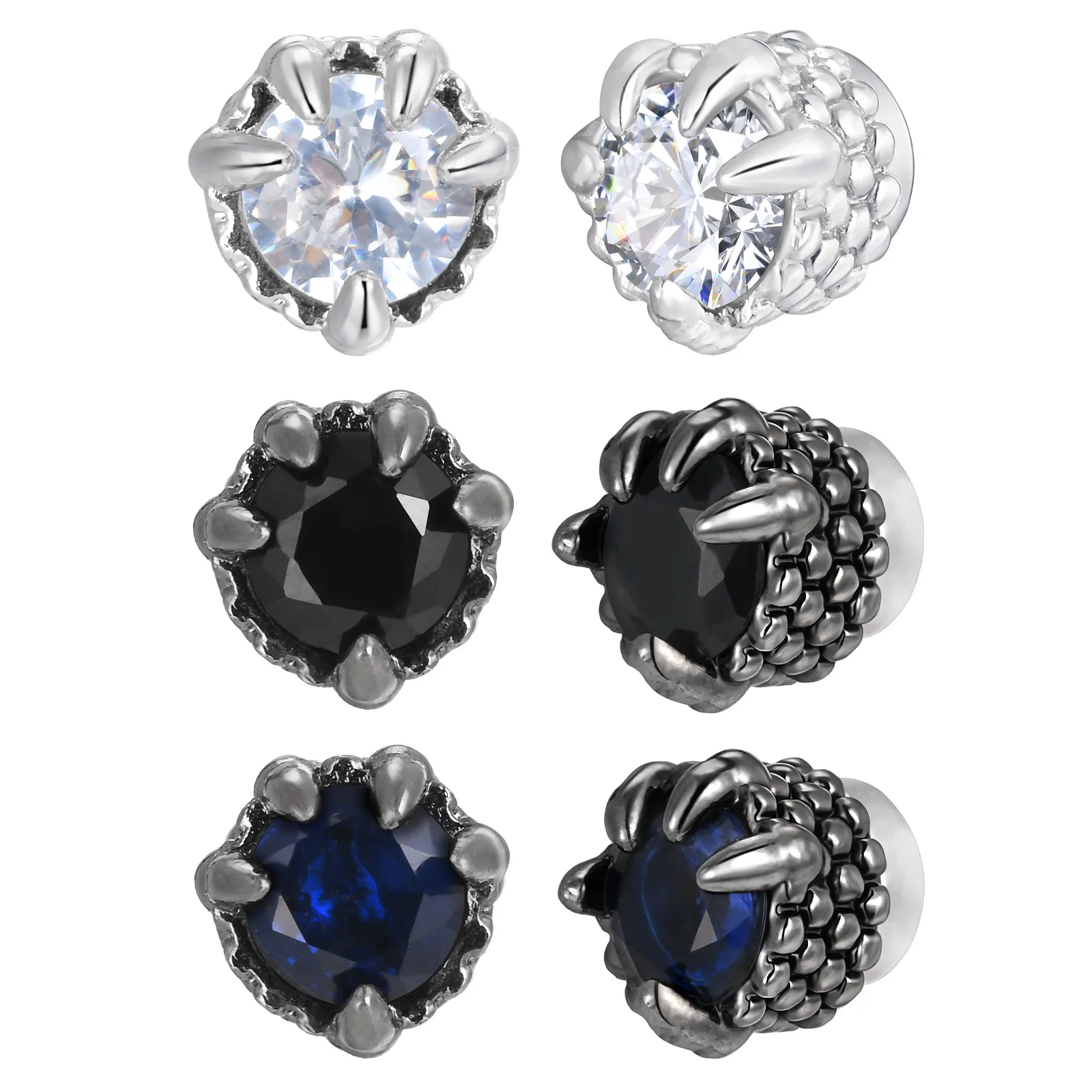 

Vintage Dragon Claw Magnetic Ear Clip for Men,Punk Round Zircon Small Metal Earring,Cool No Ear Hole Jewelry Gift