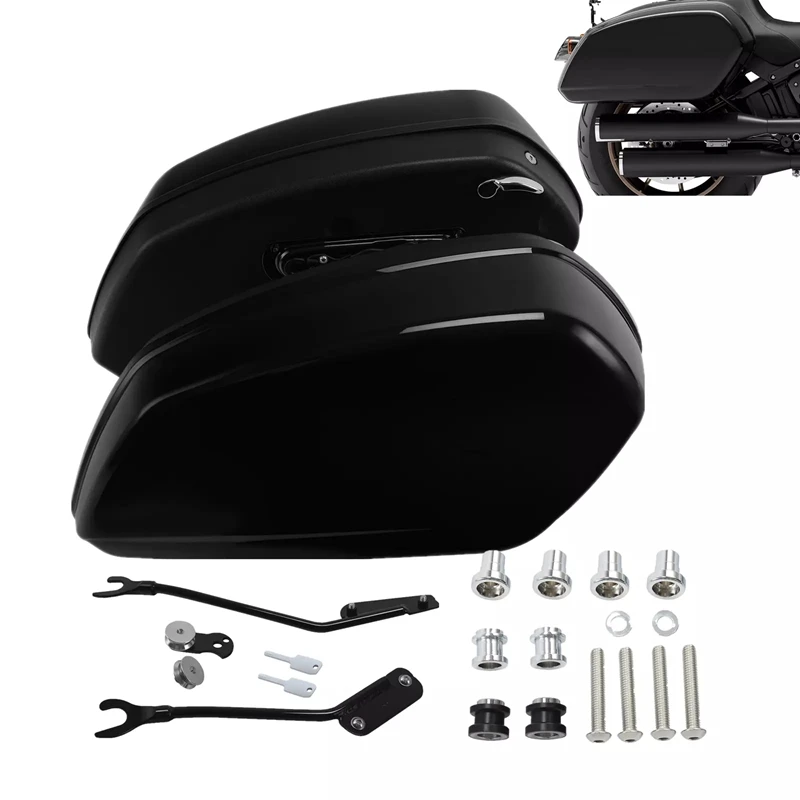 Czarne błyszczące torby siodłowe sprzęt dokujący do Harley Softail Low Rider ST FXLRST 2022-2024
