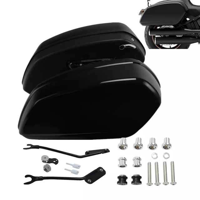 Czarne błyszczące torby siodłowe sprzęt dokujący do Harley Softail Low Rider ST FXLRST 2022-2024