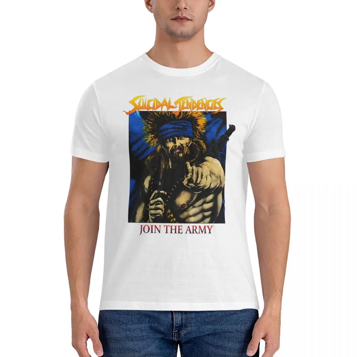 Film Star Halloween Christmas Join The Band Fight Men T Shirt Suicidal Tendencies Vintage Tees Short Sleeve Crewneck T-Shirt