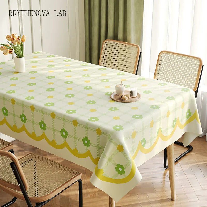 2026 New Colorful Plaid Waterproof Tablecloth Oil-Proof Washable Rectangular Mat Table for Office Party Dopamine Pvc Dust Cover