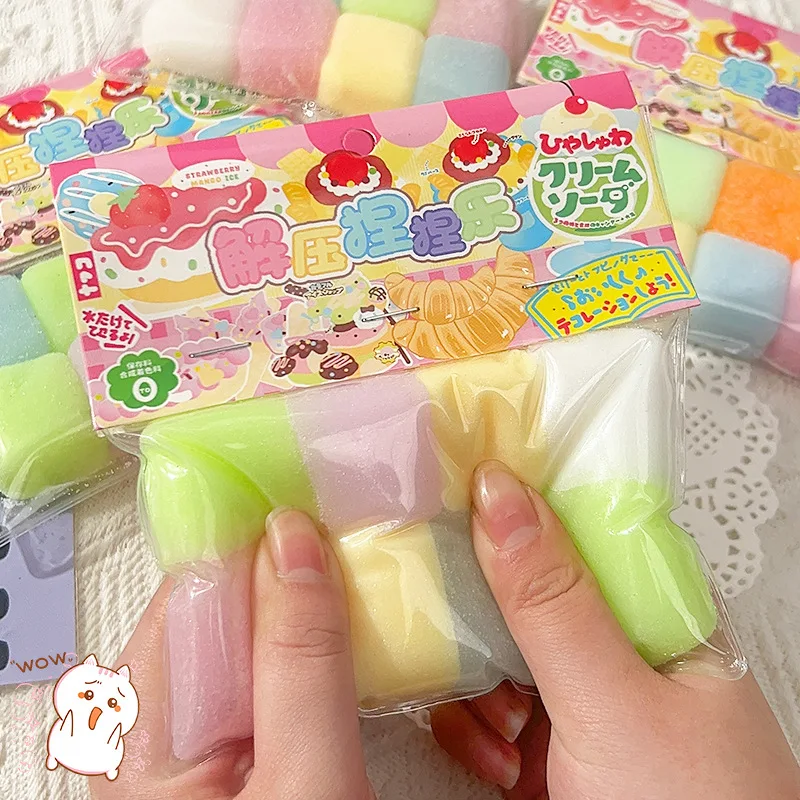 New Cream Cheese Fondant Slow Rebound Toys Simulation Cheese Chocolate Rainbow Candy Cube Food Play Pinch Music Fidget Toys