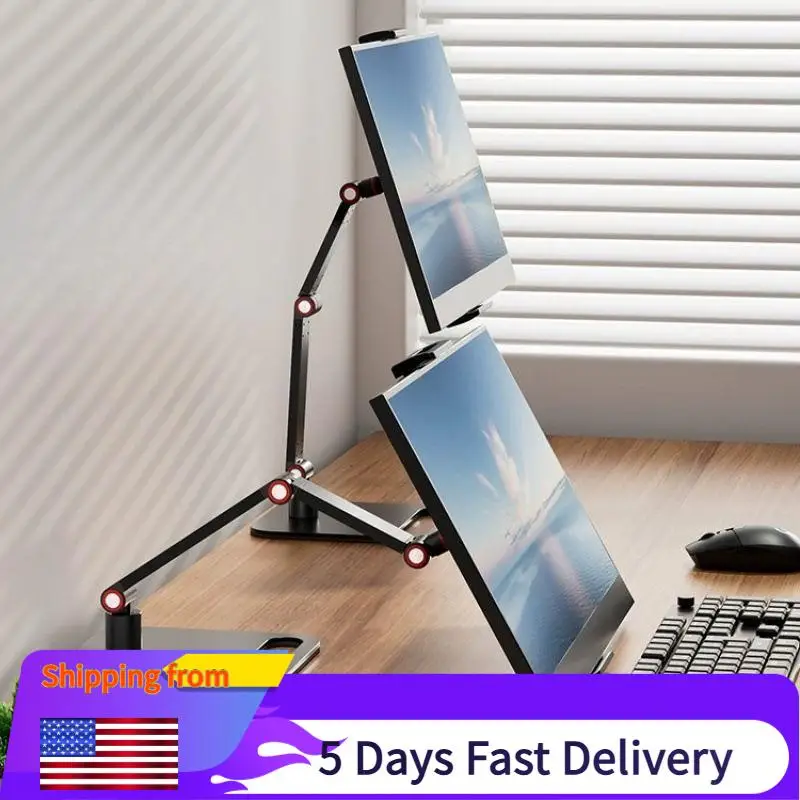 

Portable Metal Monitor Tablet Holder Adjustable Bracket 13-17 Inch Universal Expandable Display Base Rotating Vesa Mount Stand